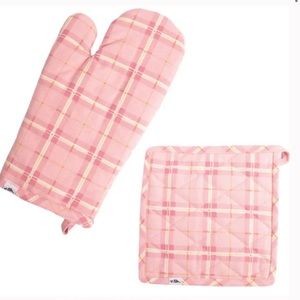 Pink Scotty Oven Glove Mitt & Pot Holder Set